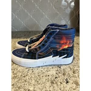 VANS Off The Wall SK8 HI TOP Shoes Bolt Reveal Flames Sz 8/6.5 Sneakers